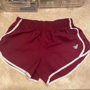 girls youth medium maroon varsity athletic shorts